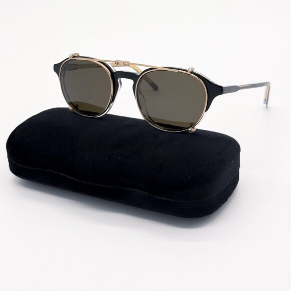 NEW GUCCI SUNGLASSES MEN ROUND BLACK GUCCI GG1212S 002 - Picture 4 of 15